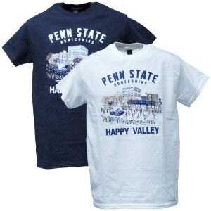 navy and white short sleeve t-shirts Penn State Homecoming 2025
